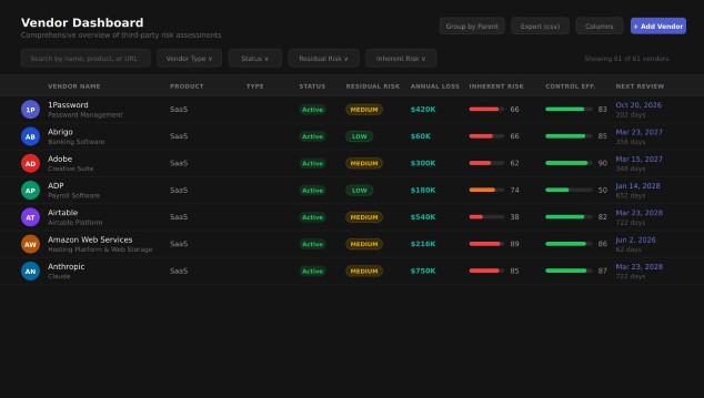 Docubark vendor dashboard